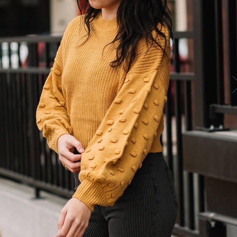 Cropped Sweater - Baggy Sleeve